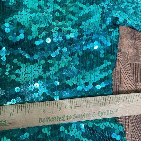 90's‎ Niteline Sequin Turquoise Hoco Mini Dress Vintage 4 - Picture 6 of 10